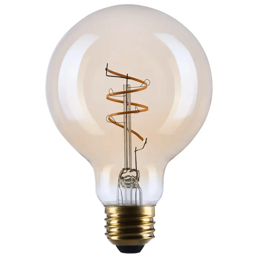 5.5 Watt G25 LED - 2000K CCT - Medium Base - Clear Glass - Amber Coil Filament - Dimmable - 120 Volt - Image 1