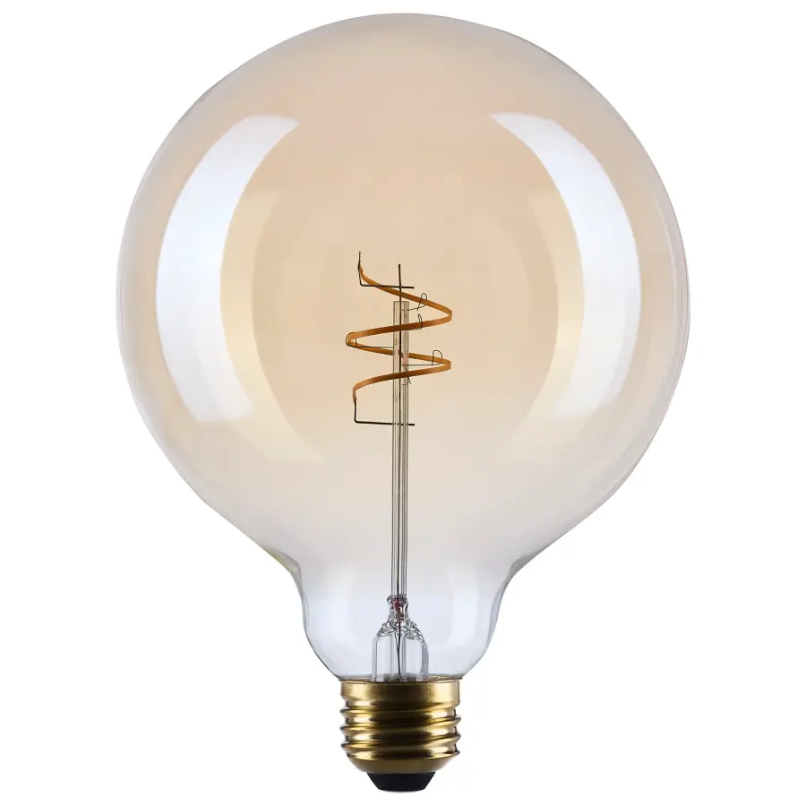 5.5 Watt G40 LED - 2000K CCT - Medium Base - Clear Glass - Amber Coil Filament - Dimmable - 120 Volt - Image 1