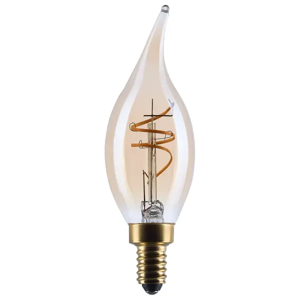 3.5 Watt CA11 LED - 2000K CCT - Candelabra Base - Clear Glass - Amber Coil Filament - Dimmable - 120 Volt