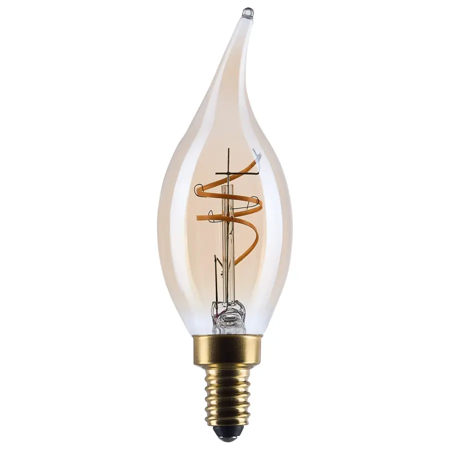 3.5 Watt CA11 LED - 2000K CCT - Candelabra Base - Clear Glass - Amber Coil Filament - Dimmable - 120 Volt - Image 1