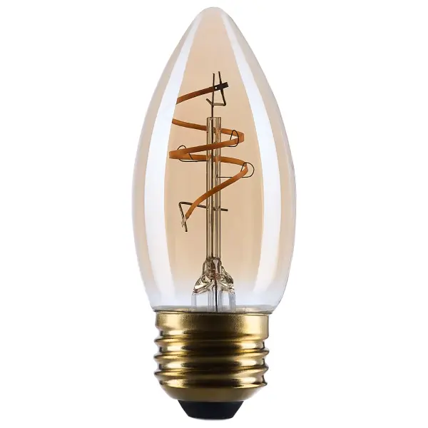 3.5 Watt C11 LED - 2000K CCT - Medium Base - Clear Glass - Amber Coil Filament - Dimmable - 120 Volt