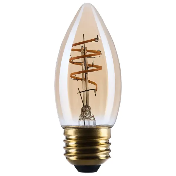 5.5 Watt C11 LED - 2000K CCT - Medium Base - Clear Glass - Amber Coil Filament - Dimmable - 120 Volt