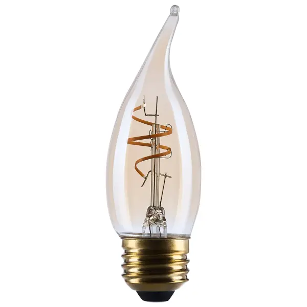 3.5 Watt CA11 LED - 2000K CCT - Medium Base - Clear Glass - Amber Coil Filament - Dimmable - 120 Volt