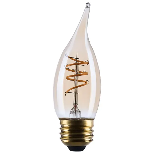 5.5 Watt CA11 LED - 2000K CCT - Medium Base - Clear Glass - Amber Coil Filament - Dimmable - 120 Volt