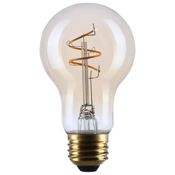 3.5 Watt A19 LED - 2000K CCT - Medium Base - Clear Glass - Amber Coil Filament - Dimmable - 120 Volt