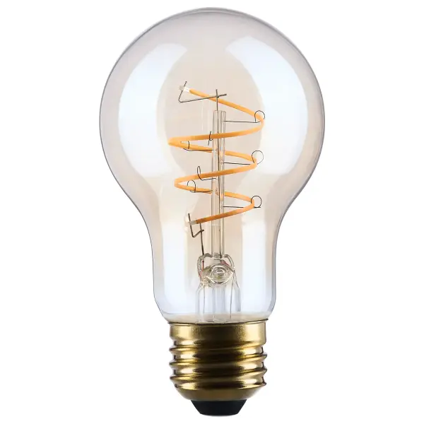 8 Watt A19 LED - 2000K CCT - Medium Base - Clear Glass - Amber Coil Filament - Dimmable - 120 Volt