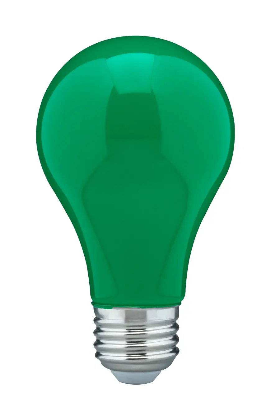 8 Watt A19 LED - Ceramic Green - Medium base - 360 deg. Beam Angle - 120 Volt - Image 1