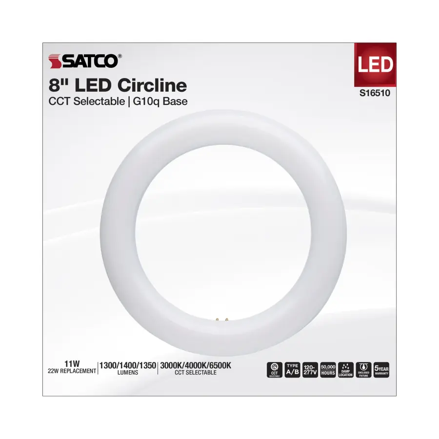 LED Circline - 11 Watt - T9 - 3000K/4000K/6500K CCT Selectable - G10q Base - 120-277 Volt - Image 6