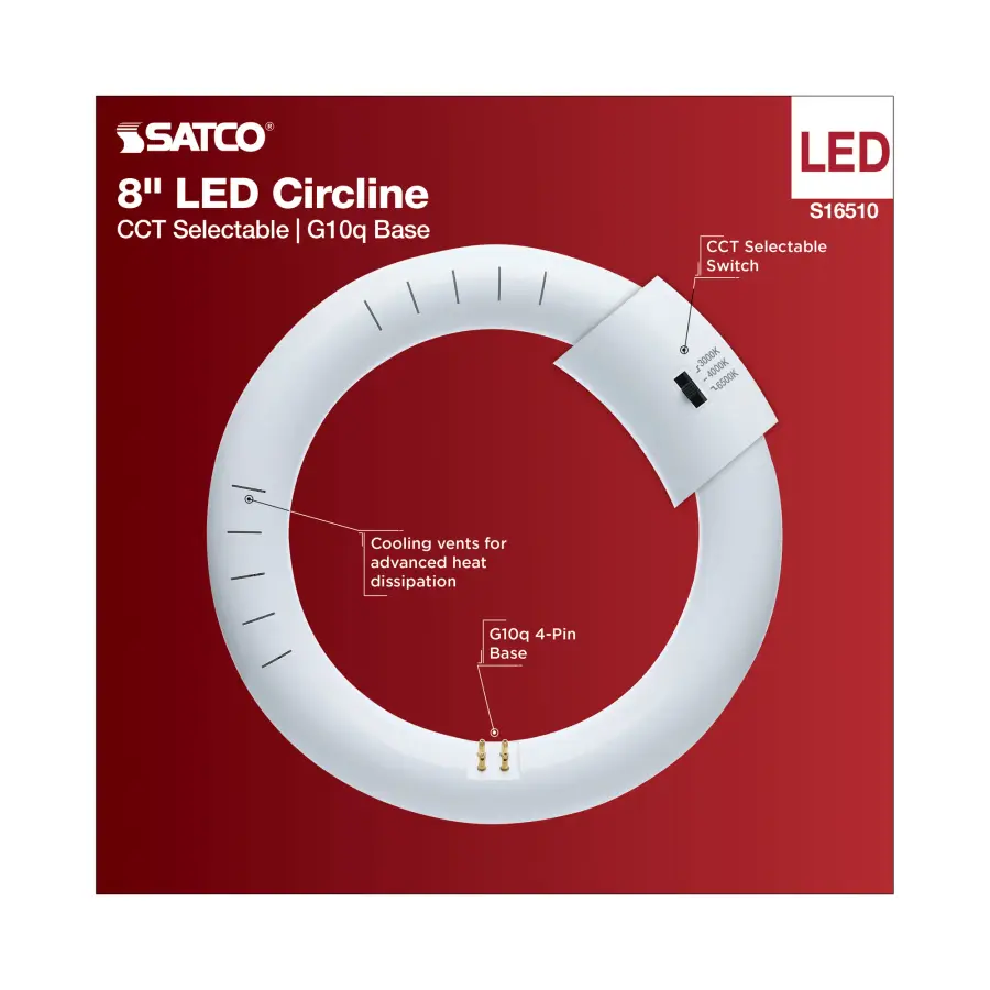 LED Circline - 11 Watt - T9 - 3000K/4000K/6500K CCT Selectable - G10q Base - 120-277 Volt - Image 7