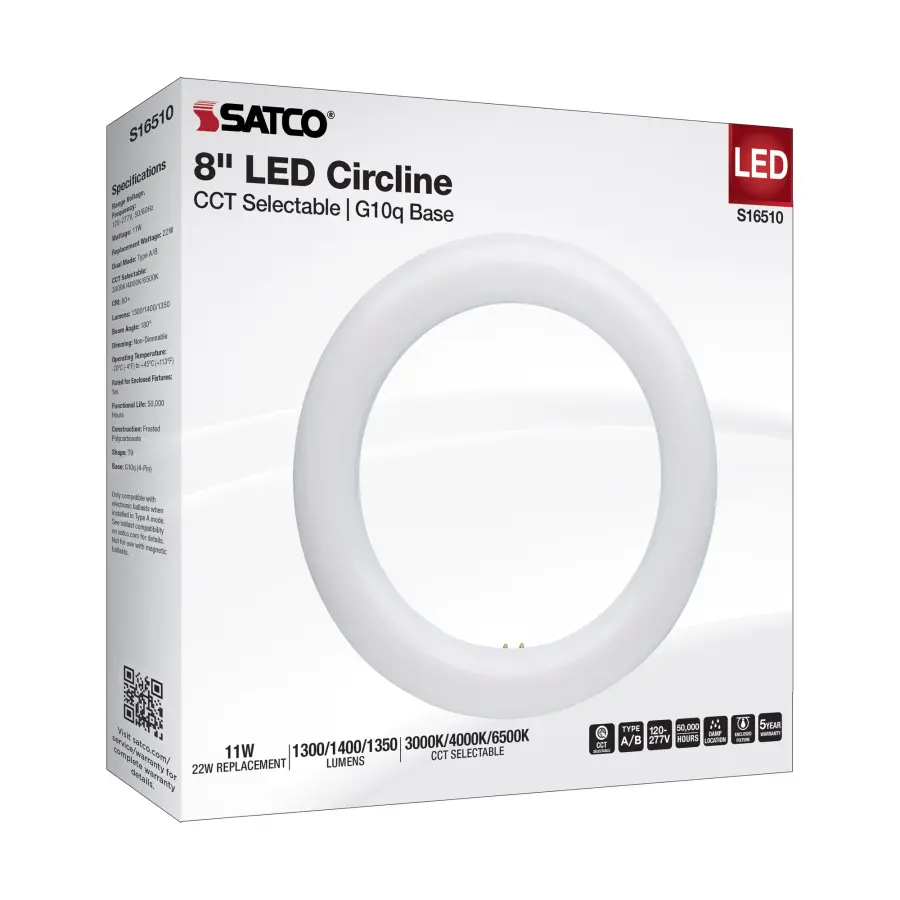 LED Circline - 11 Watt - T9 - 3000K/4000K/6500K CCT Selectable - G10q Base - 120-277 Volt - Image 9