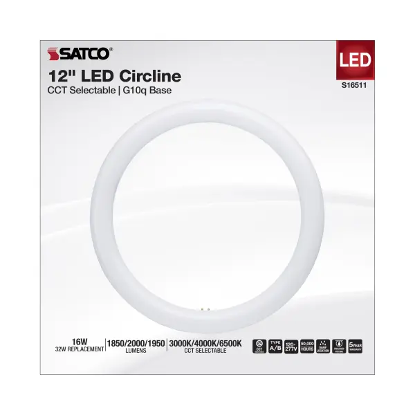 LED Circline - 16 Watt - T9 - 3000K/4000K/6500K CCT Selectable - G10q Base - 120-277 Volt - Image 6