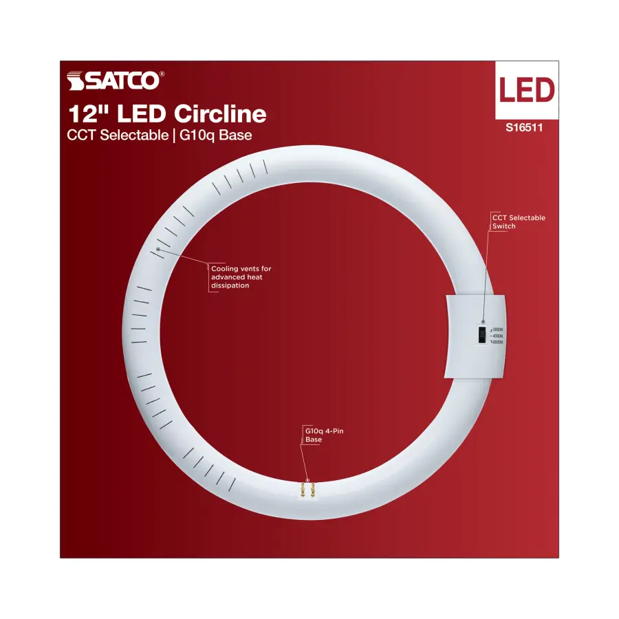 LED Circline - 16 Watt - T9 - 3000K/4000K/6500K CCT Selectable - G10q Base - 120-277 Volt - Image 7
