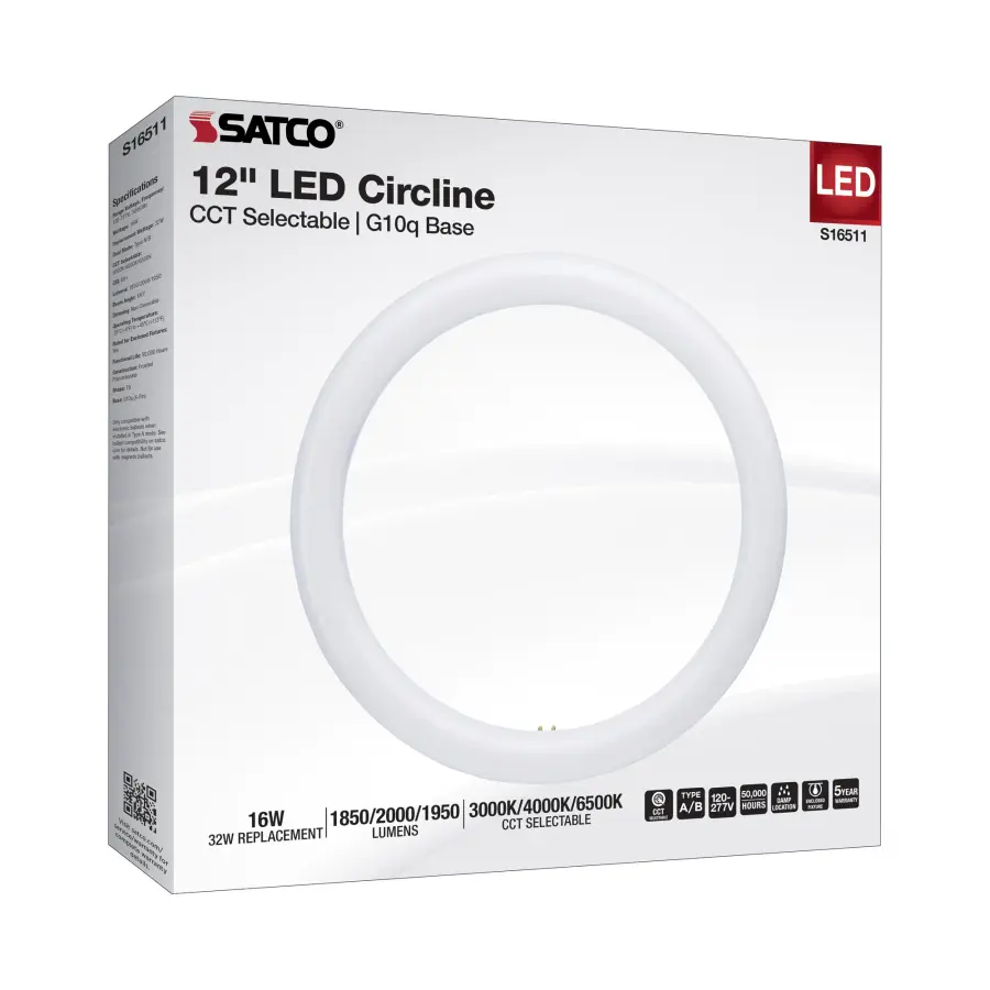 LED Circline - 16 Watt - T9 - 3000K/4000K/6500K CCT Selectable - G10q Base - 120-277 Volt - Image 9