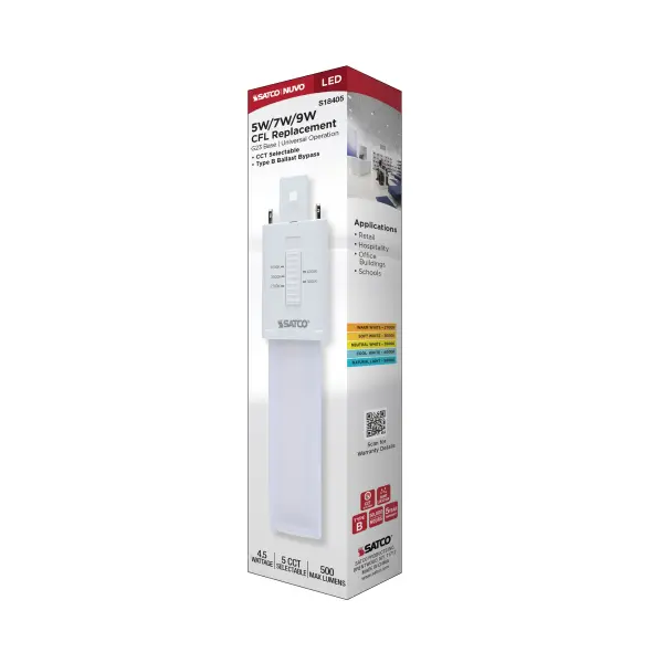 4.5 Watt LED PL 2-PIN - G23 Base - 27K/30K/35K/40K/50K CCT Selectable - 120-277 Volt - Type B - Ballast Bypass - Image 9
