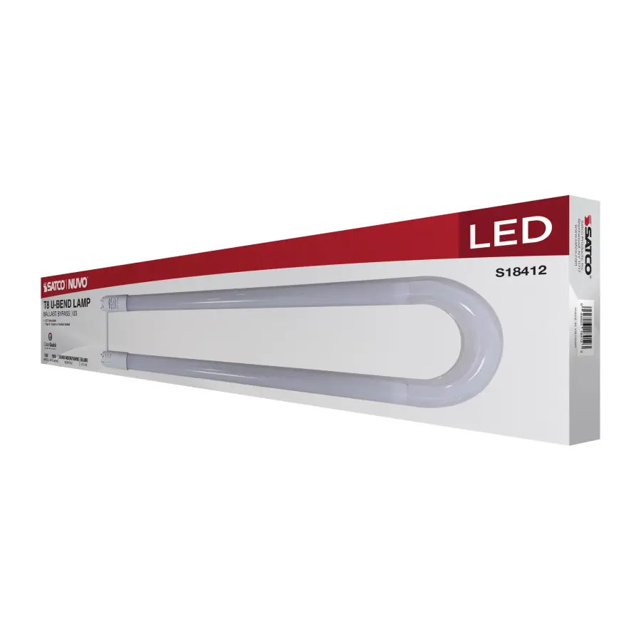 13 Watt T8 U-BEND LED - 50000 Hours - Medium Bi Pin Base - CCT Selectable - Type B - White Finish - 120-277 Volt - Image 9
