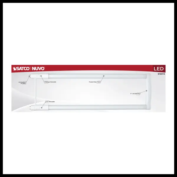 11.5/13/15 Wattage Selectable T8 U-Bend LED - 30K/35K/40K/50K/65K CCT Selectable - 6-Inch - Frost Finish - 120-277 Range Voltage - Image 4