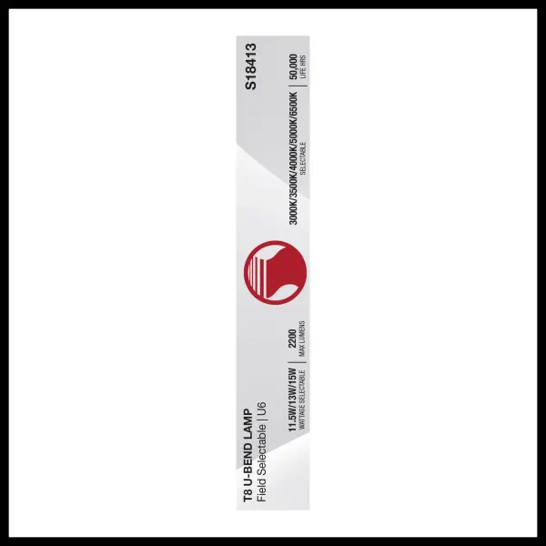 11.5/13/15 Wattage Selectable T8 U-Bend LED - 30K/35K/40K/50K/65K CCT Selectable - 6-Inch - Frost Finish - 120-277 Range Voltage - Image 6