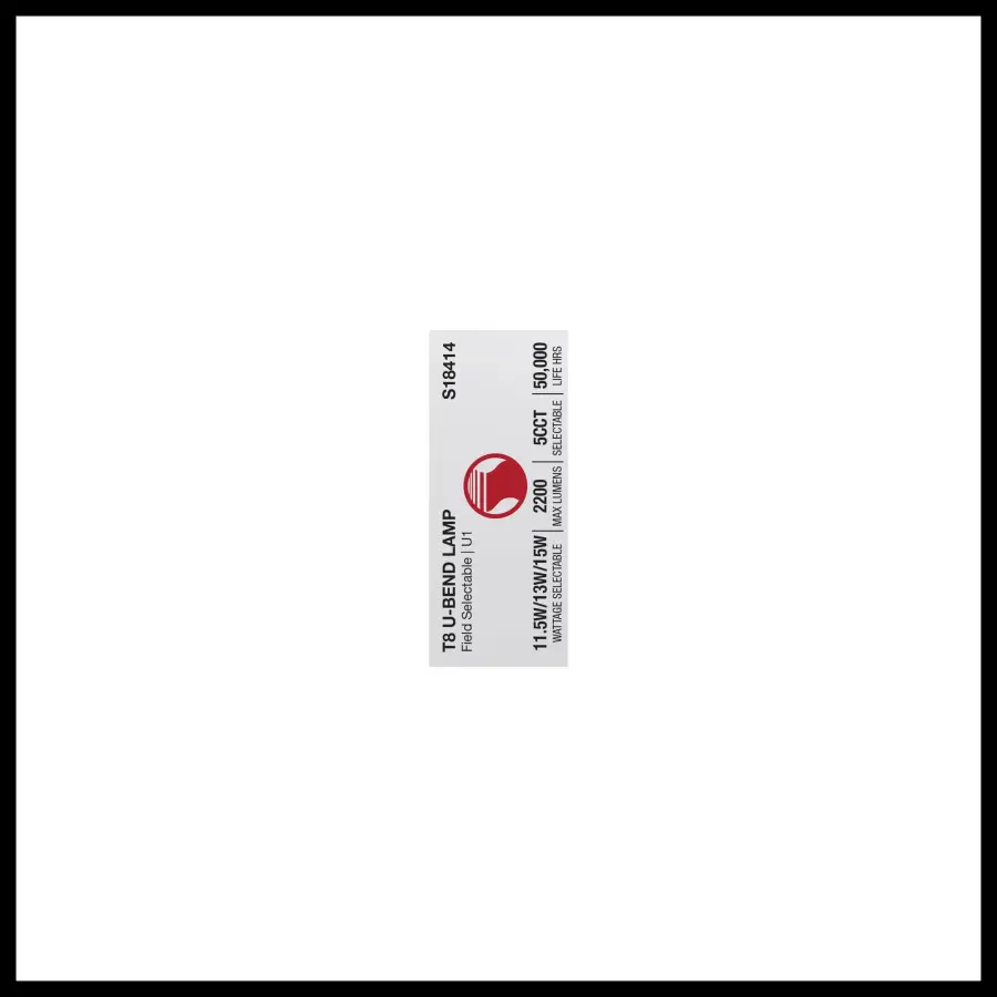 11.5/13/15 Wattage Selectable T8 U-Bend LED - 30K/35K/40K/50K/65K CCT Selectable - 1-Inch - Frost Finish - 120-277 Range Voltage - Image 6