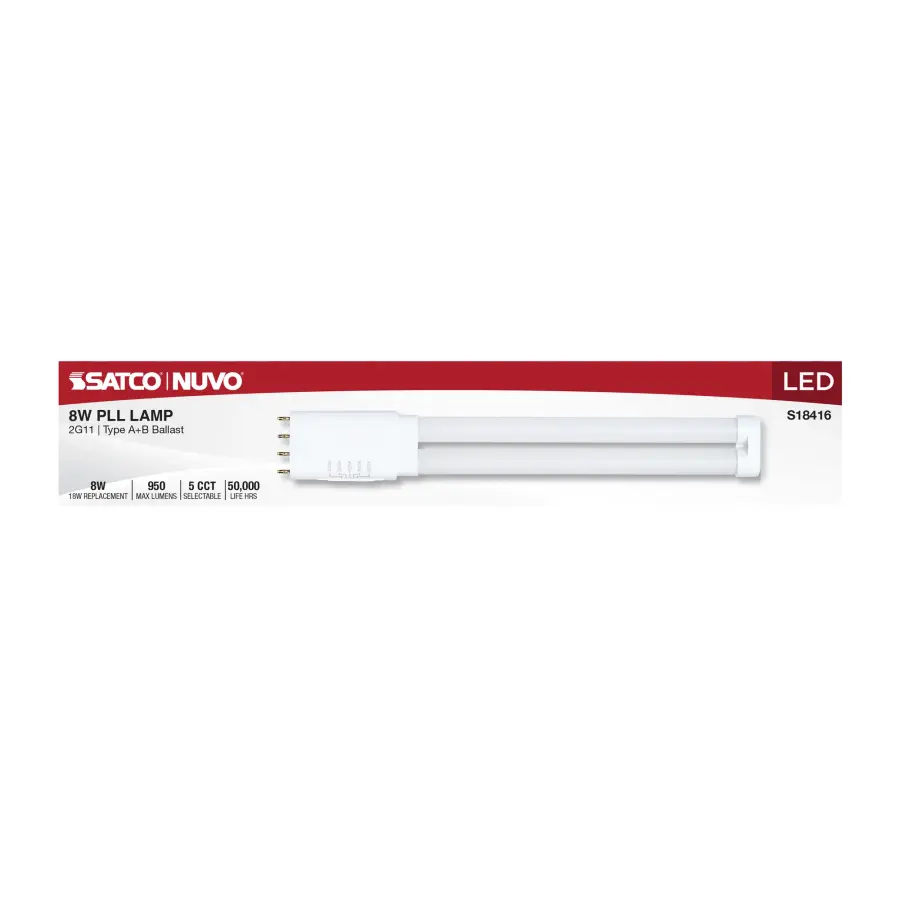 8 Watt PLL LED - 2G11 Base - 30K/35K/40K/50K/65K CCT Selectable - Type A/B - 120-277 Volt - Image 6