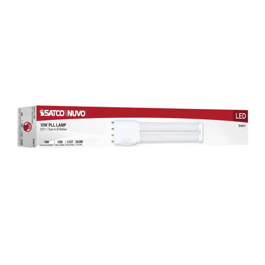 10 Watt PLL LED - 2G11 Base - 30K/35K/40K/50K/65K CCT Selectable - Type A/B - 120-277 Volt - Image 12