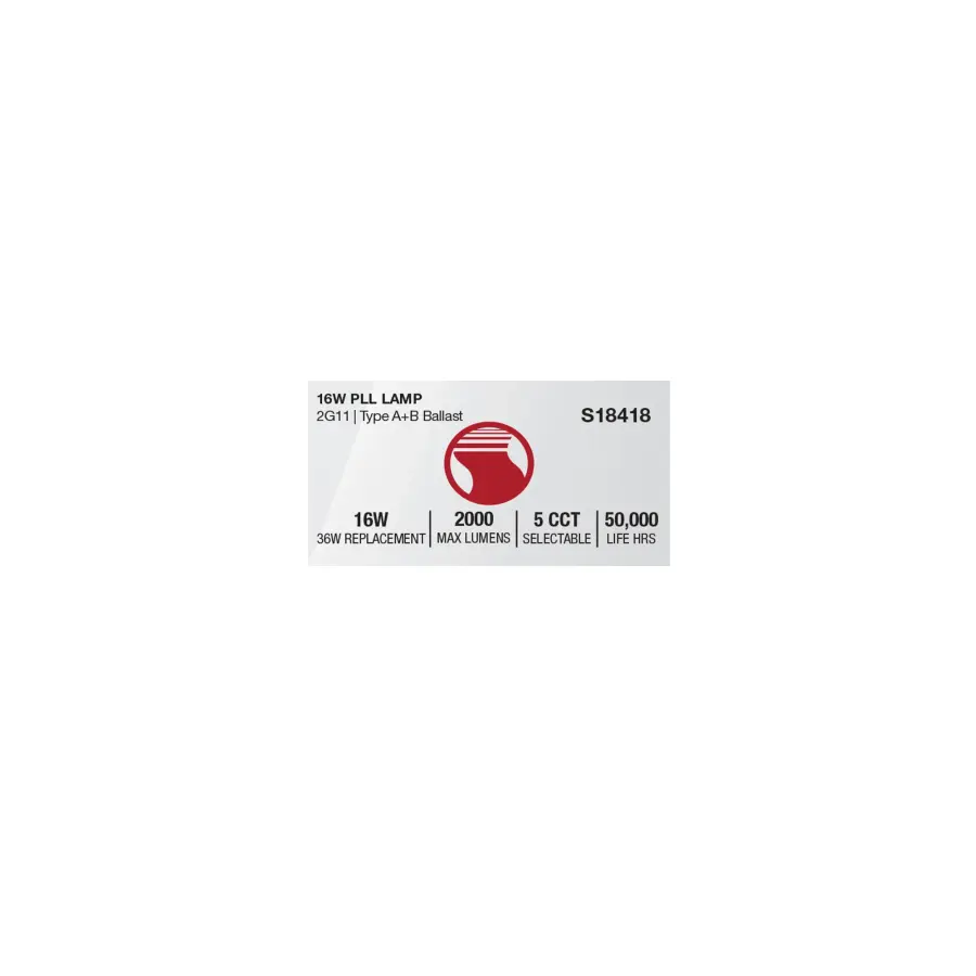 16 Watt PLL LED - 2G11 Base - 30K/35K/40K/50K/65K CCT Selectable - Type A/B - 120-277 Volt - Image 10