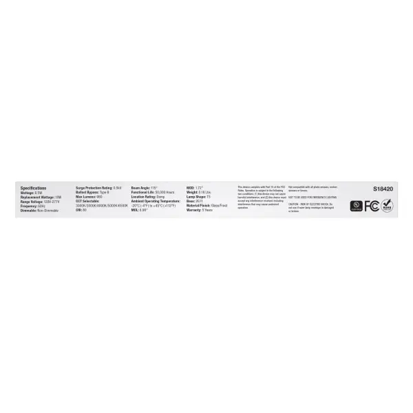 8.5 Watt PLL LED - 2G11 Base - 30K/35K/40K/50K/65K CCT Selectable - Ballast Bypass - 120-277 Volt - Image 6
