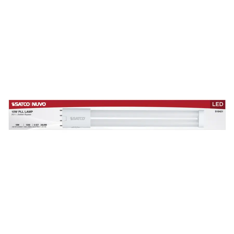 10 Watt PLL LED - 2G11 Base - 30K/35K/40K/50K/65K CCT Selectable - Ballast Bypass - 120-277 Volt - Image 4