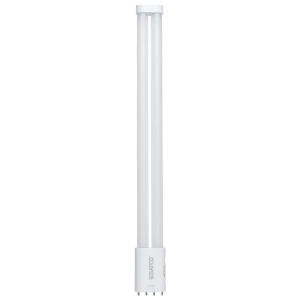SATCO NUVO's innovative PLL lamps offer an easy solution for upgrading older luminaires to the energy-efficient benefits of LED technology. By utilizing a Type B ballast bypass, these lamps replace outdated, less efficient CFL tubes, consuming less energy while significantly extending the lifespan of the lamp. Available in five CCT options, users can customize their lighting environment with color temperatures ranging from a warm 3000K to a crisp daylight white of 6500K. Designed for use in enclosed fixtures, these lamps ensure safe and efficient operation. The durable PET coated glass tubing enhances light quality and provides higher heat resistance. With four different models available, users can choose LED wattages ranging from 8.5W to 20W, offering equivalent brightness to traditional fluorescent lamps of 18W to 40W. The exceptional versatility and energy savings of these lamps make them an ideal choice for both residential and commercial applications.
