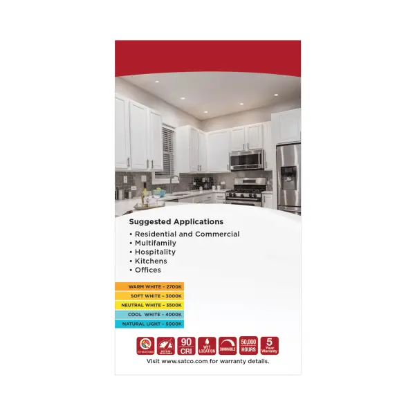 LED Retrofit Downlight - 5/6/7.5 Wattage Selectable - CCT and Lumens Selectable - 120 Volt - ColorQuick and PowerQuick Technology - Round - White Finish - Image 9