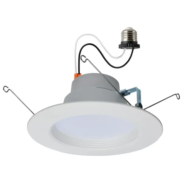 SATCO NUVO's LED Field Selectable Retrofit Downlights are the effortless solution for upgrading recessed lighting in your space. With two on-unit switches, the adjustment of both the input wattage and color temperature is a breeze and allows for the perfect task driven customization of your lighting needs. Offered in 4 inch and 5/6 inch models, in round and square trims, the stepped baffle reduces glare and adds dimension to your space. With a traditional look, these downlights will provide beautiful lighting in any environment.