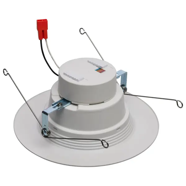 SATCO NUVO's LED Field Selectable Retrofit Downlights are the effortless solution for upgrading recessed lighting in your space. With two on-unit switches, the adjustment of both the input wattage and color temperature is a breeze and allows for the perfect task driven customization of your lighting needs. Offered in 4 inch and 5/6 inch models, in round and square trims, the stepped baffle reduces glare and adds dimension to your space. With a traditional look, these downlights will provide beautiful lighting in any environment. - alternate view