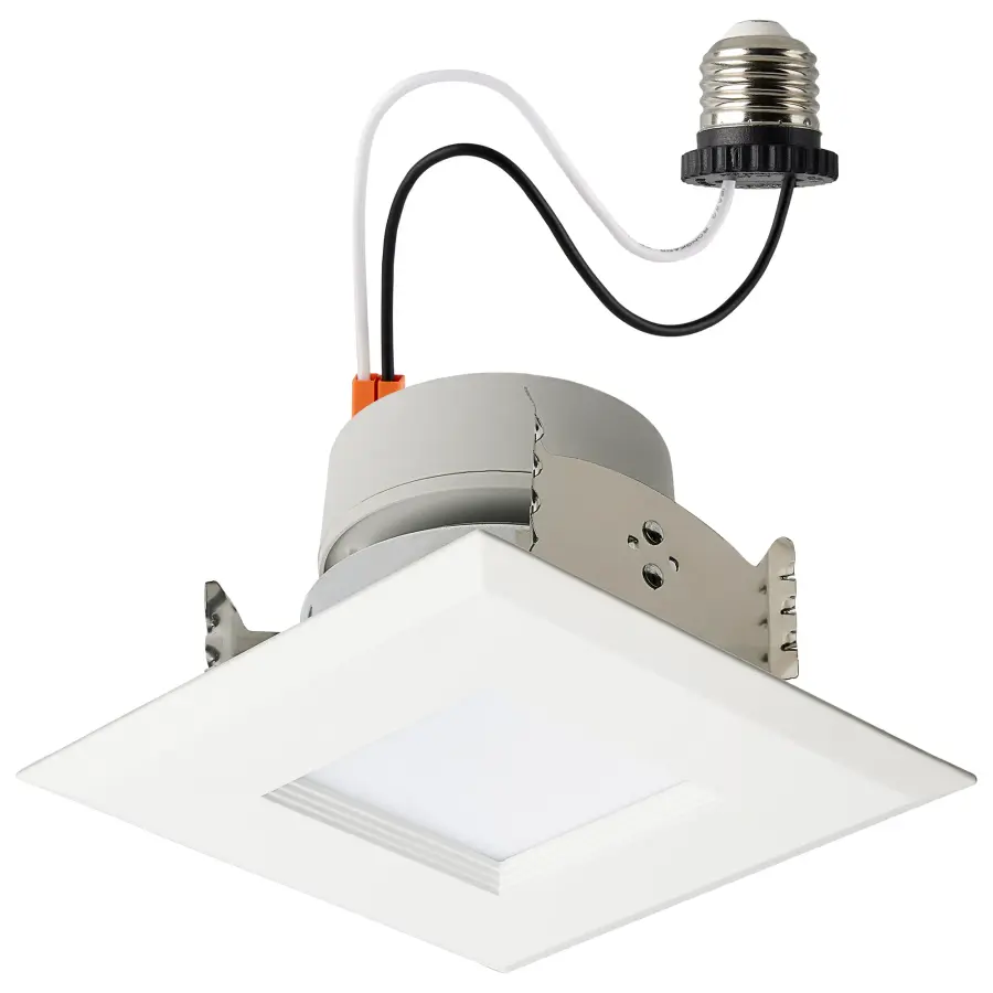 LED Retrofit Downlight - 5.5/6.5/8 Wattage Selectable - CCT and Lumens Selectable - 120 Volt - ColorQuick and PowerQuick Technology - Square - White Finish - Image 1