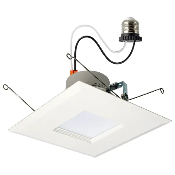 SATCO NUVO's LED Field Selectable Retrofit Downlights are the effortless solution for upgrading recessed lighting in your space. With two on-unit switches, the adjustment of both the input wattage and color temperature is a breeze and allows for the perfect task driven customization of your lighting needs. Offered in 4 inch and 5/6 inch models, in round and square trims, the stepped baffle reduces glare and adds dimension to your space. With a traditional look, these downlights will provide beautiful lighting in any environment.