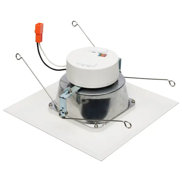 SATCO NUVO's LED Field Selectable Retrofit Downlights are the effortless solution for upgrading recessed lighting in your space. With two on-unit switches, the adjustment of both the input wattage and color temperature is a breeze and allows for the perfect task driven customization of your lighting needs. Offered in 4 inch and 5/6 inch models, in round and square trims, the stepped baffle reduces glare and adds dimension to your space. With a traditional look, these downlights will provide beautiful lighting in any environment. - alternate view