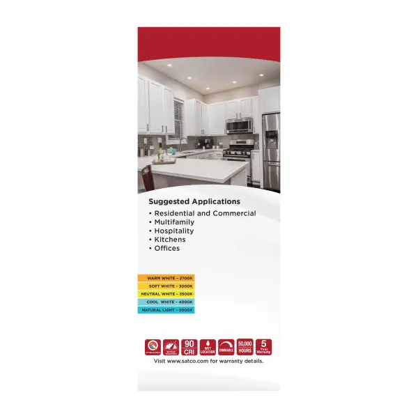 LED Retrofit Downlight - 7.5/10.5/14.5 Wattage Selectable - CCT and Lumens Selectable - 120 Volt - ColorQuick and PowerQuick Technology - Square - White Finish - Image 11