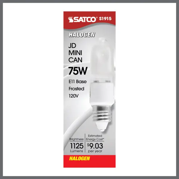 75 Watt - Halogen - T4 - Frosted - 2000 Average rated hours - 1125 Lumens - Mini Candelabra base - 120 Volt - Image 4