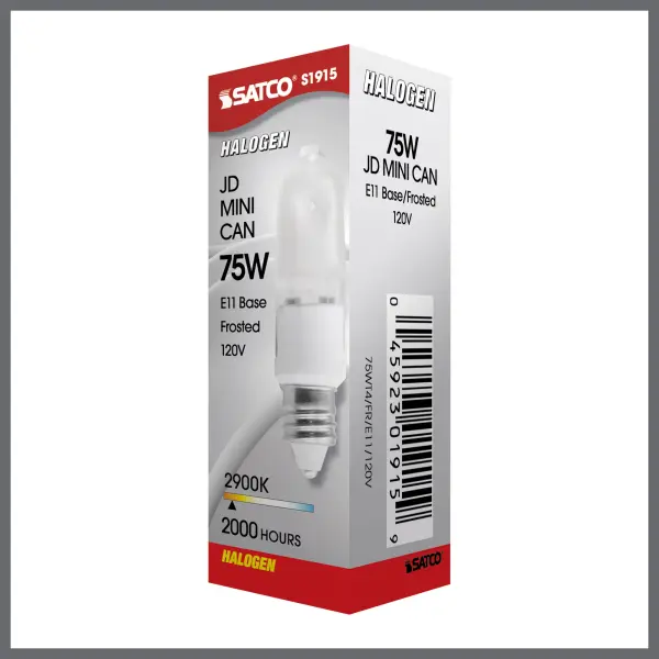 75 Watt - Halogen - T4 - Frosted - 2000 Average rated hours - 1125 Lumens - Mini Candelabra base - 120 Volt - Image 7