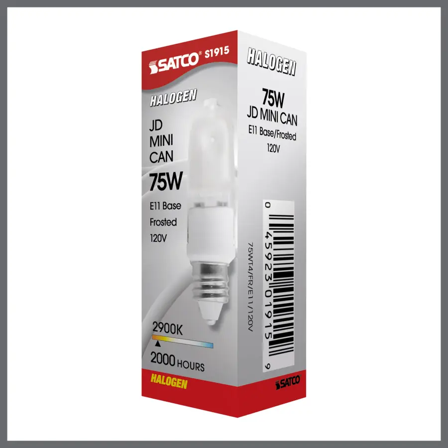 75 Watt - Halogen - T4 - Frosted - 2000 Average rated hours - 1125 Lumens - Mini Candelabra base - 120 Volt - Image 7