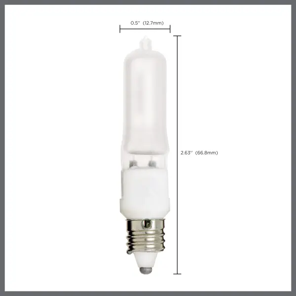 75 Watt - Halogen - T4 - Frosted - 2000 Average rated hours - 1125 Lumens - Mini Candelabra base - 120 Volt - Image 9