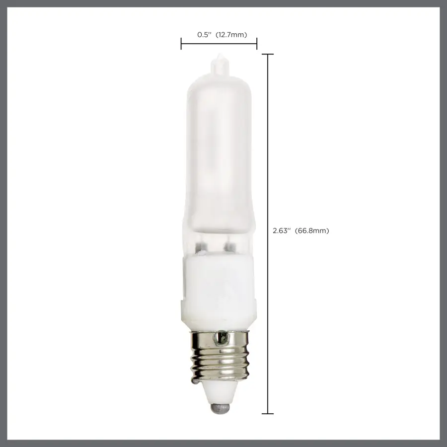 75 Watt - Halogen - T4 - Frosted - 2000 Average rated hours - 1125 Lumens - Mini Candelabra base - 120 Volt - Image 9