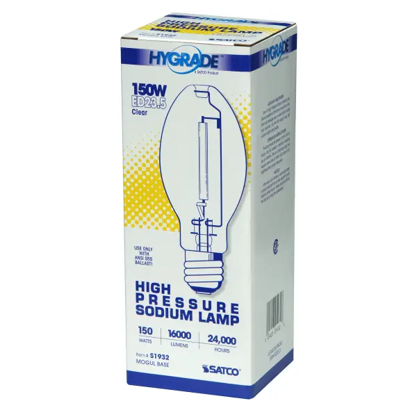 150 Watt - High Pressure Sodium HID - Mogul base - ED23 1/2 - Clear - 22 CRI - 2100K - Image 3
