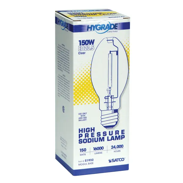 150 Watt - High Pressure Sodium HID - Mogul base - ED23 1/2 - Clear - 22 CRI - 2100K - Image 4