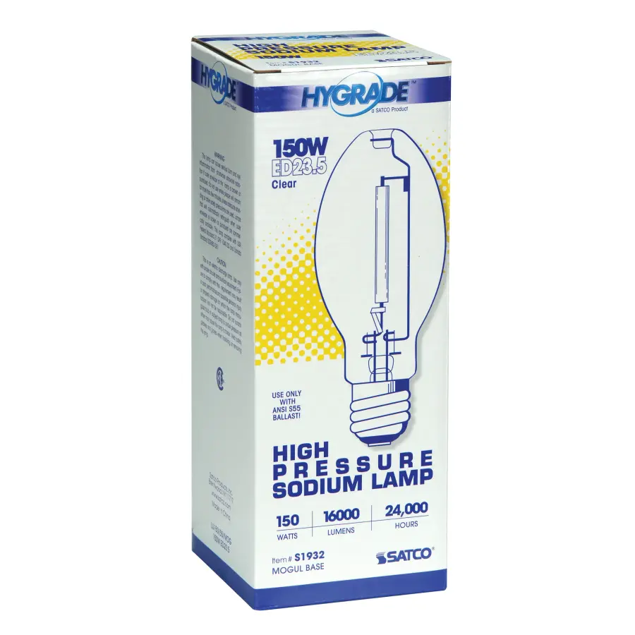 150 Watt - High Pressure Sodium HID - Mogul base - ED23 1/2 - Clear - 22 CRI - 2100K - Image 4