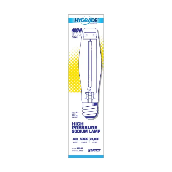 400 Watt - High Pressure Sodium HID - Mogul base - ET18 - Clear - 22 CRI - 2100K - Image 3
