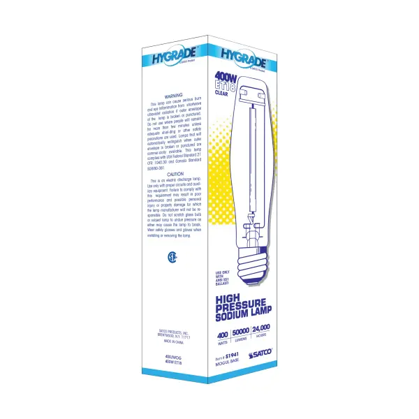 400 Watt - High Pressure Sodium HID - Mogul base - ET18 - Clear - 22 CRI - 2100K - Image 7