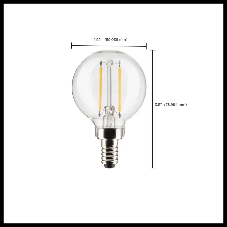 3 Watt G16.5 LED Filament - Clear - Candelabra base - 90 CRI - 2700K - 120 Volt - Image 11