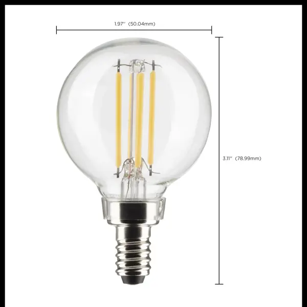 4 Watt G16.5 LED Filament - Clear - Candelabra base - 90 CRI - 3000K - 120 Volt - Image 12