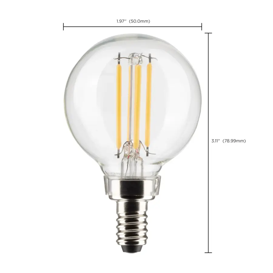 5.5 Watt G16.5 LED Filament - Clear - Candelabra base - 90 CRI - 2700K - 120 Volt - Image 11