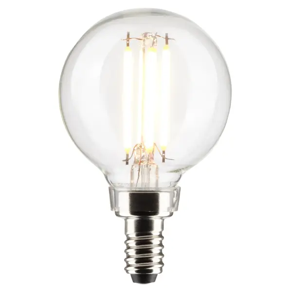 Satco's 5.5-watt LED lamp is traditional, yet contemporary with its vintage style and energy saving LED technology. Elegantly illuminate any room in the house with this dimmable, globe shaped bulb. Sophisticated and modern, this lamp delivers 15,000 hours of cool white light. - alternate view