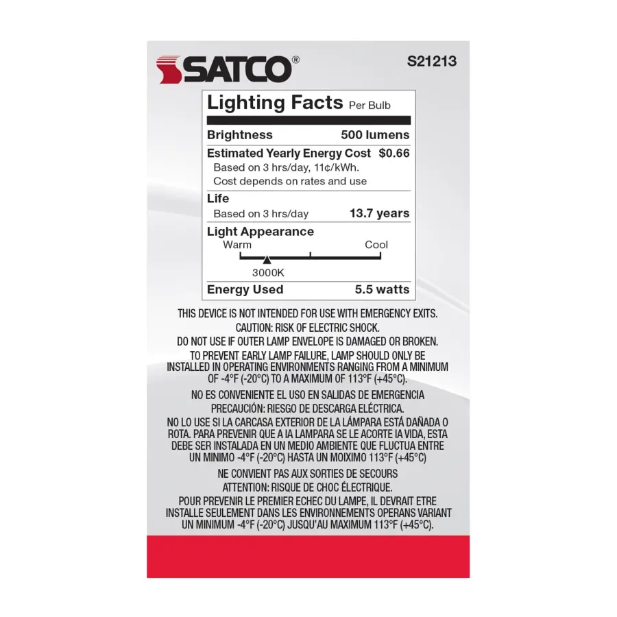 5.5 Watt G16.5 LED Filament - White - Candelabra base - 90 CRI - 3000K - 120 Volt - Image 6